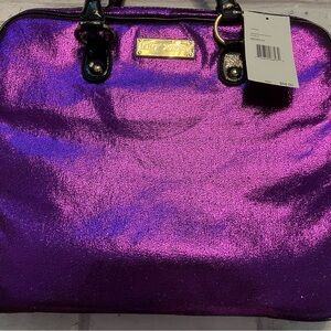 NWT Betsey Johnson Shimmery Purple Laptop Bag